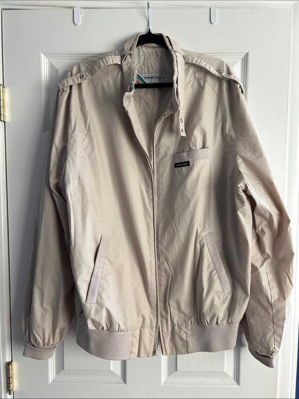 Vintage Members Only Light Beige Windbreaker Jacket